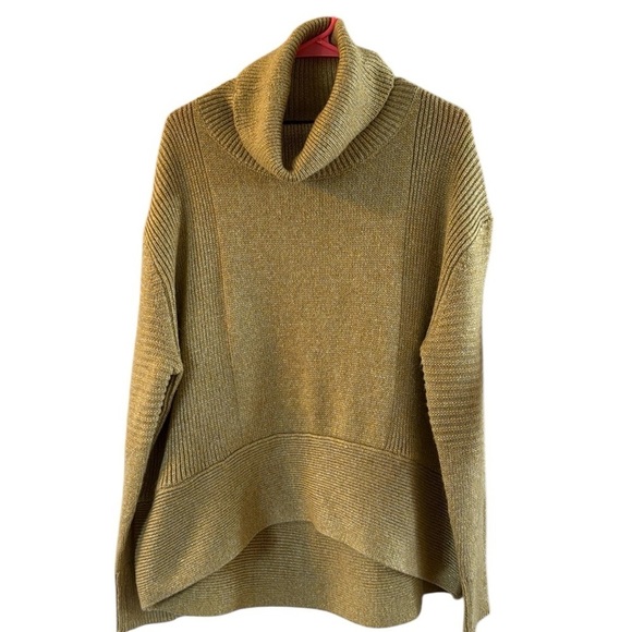 Ralph Lauren Black Label Metallic Gold Ribbed Sweater size Large - Picture 1 of 4